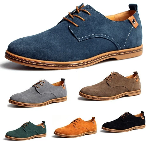 New Casual Suede European style leather Shoes Men's oxfords Multi Size Fashion - Picture 1 of 15