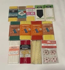 Vintage Sewing Stash Wright’s Trimtex Talon Flexi-Lace- Piping Bias Tape Etc USA