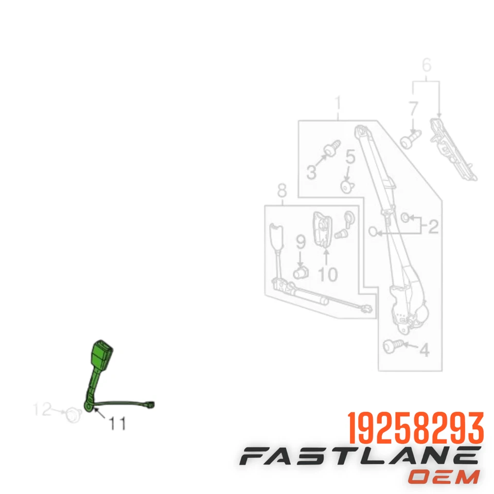 2010-2017 CHEVROLET EQUINOX ПЕРЕДНИЙ ЛЕВЫЙ РЕМЕНЬ БЕЗОПАСНОСТИ С ПРЯЖКОЙ НОВЫЙ OEM 19258293 - Изображение 2 из 4