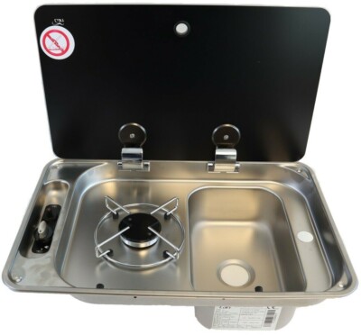 Küche + Spüle 1 Brenner Dose FL1323 530x340 Rechte Schüssel Gasdeckel Camper