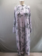 A New Day Size S Womens Floral Long Sleeve Back Keyhole Tiered Maxi Dress 801
