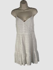 $395 Alice + Olivia Women's White Fae Eyelet Sleeveless Mini Dress Size 10