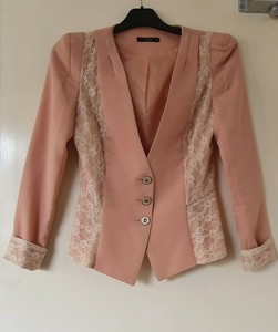 pink lace blazer