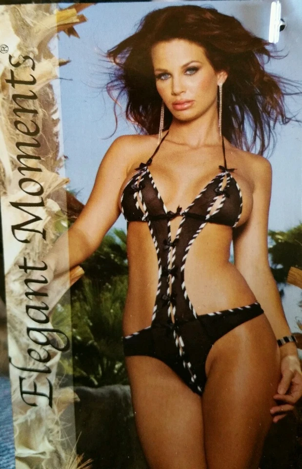 Peluche de malla elegante con rayas de cebra con Momentos nuevo con etiquetas. Lencería sexy aventurera. Foto 2 de 2