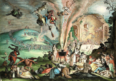 Friedrich Brentel Hexensabbat bei Vollmond 1623 Wandbild Leinwand