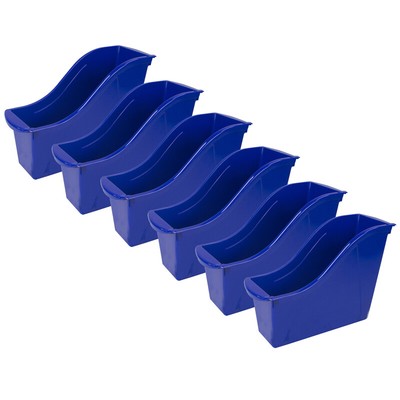 STOREX Small Book Bin, Blue, Pack of 6