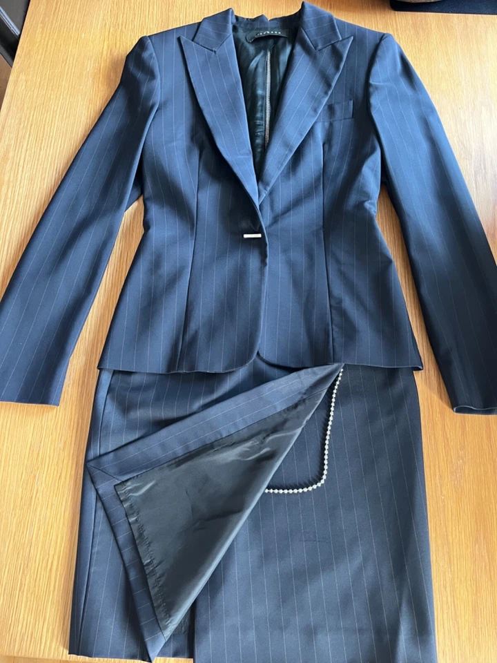 John Richmond navy blue women skirt suit size 6 - Image 2 of 4
