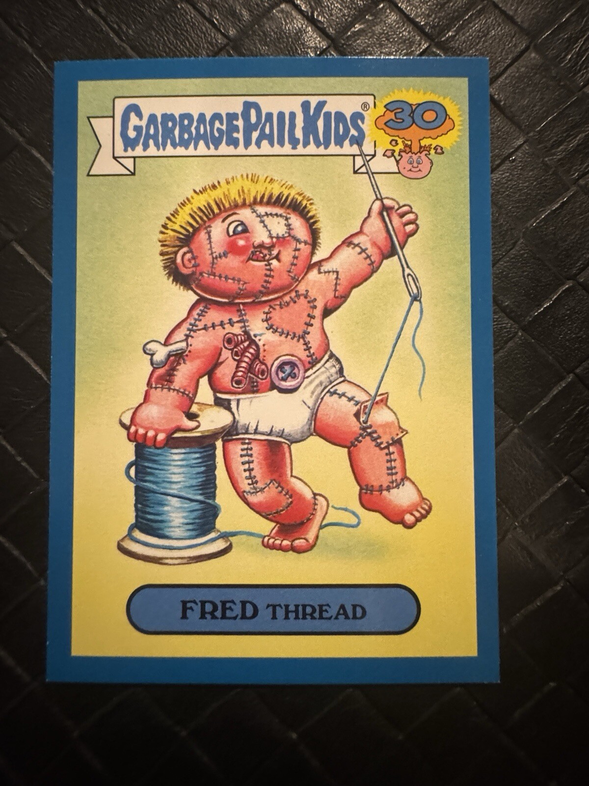 2015 Topps Garbage Pail Kids 30th Anniversary Lost Alternate Art Blue #2a Fred Thread front