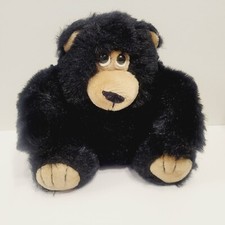 Vtg 1989 America Wego Fiesta 9" Plush Stuffed Black Teddy Bear Sitting