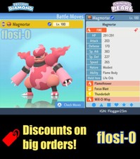 6IV Shiny Magmortar Pokemon Brilliant Diamond and Shining Pearl