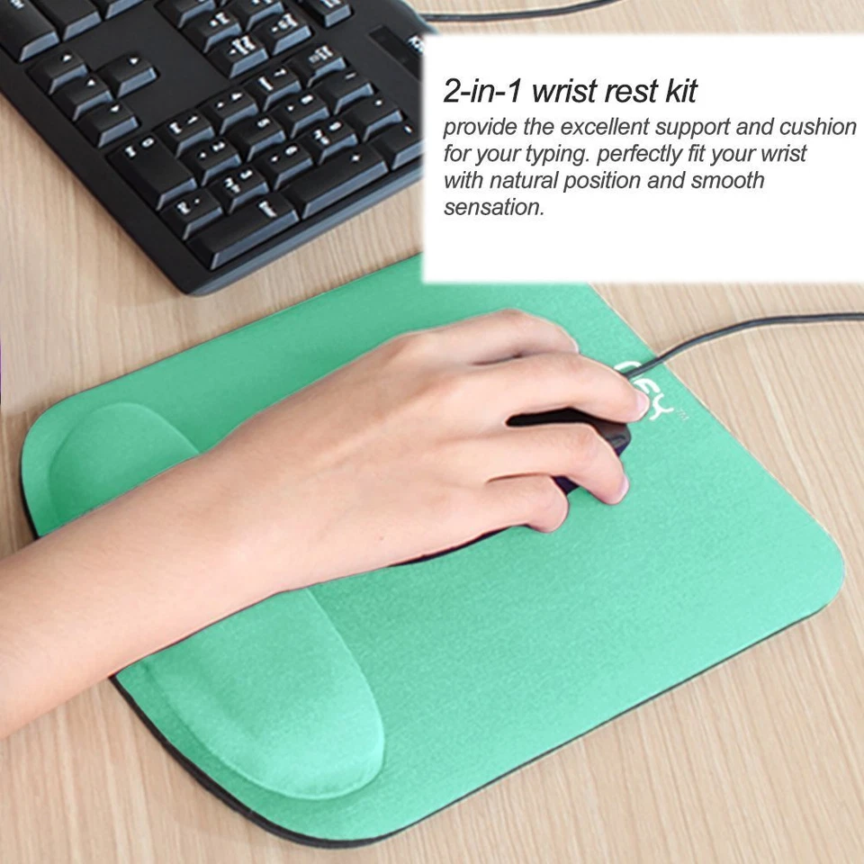Green Mousepad Non-Slip Wrist Support Rest Silicon Ergonomic Gaming Mouse Pad - Image 3 of 4