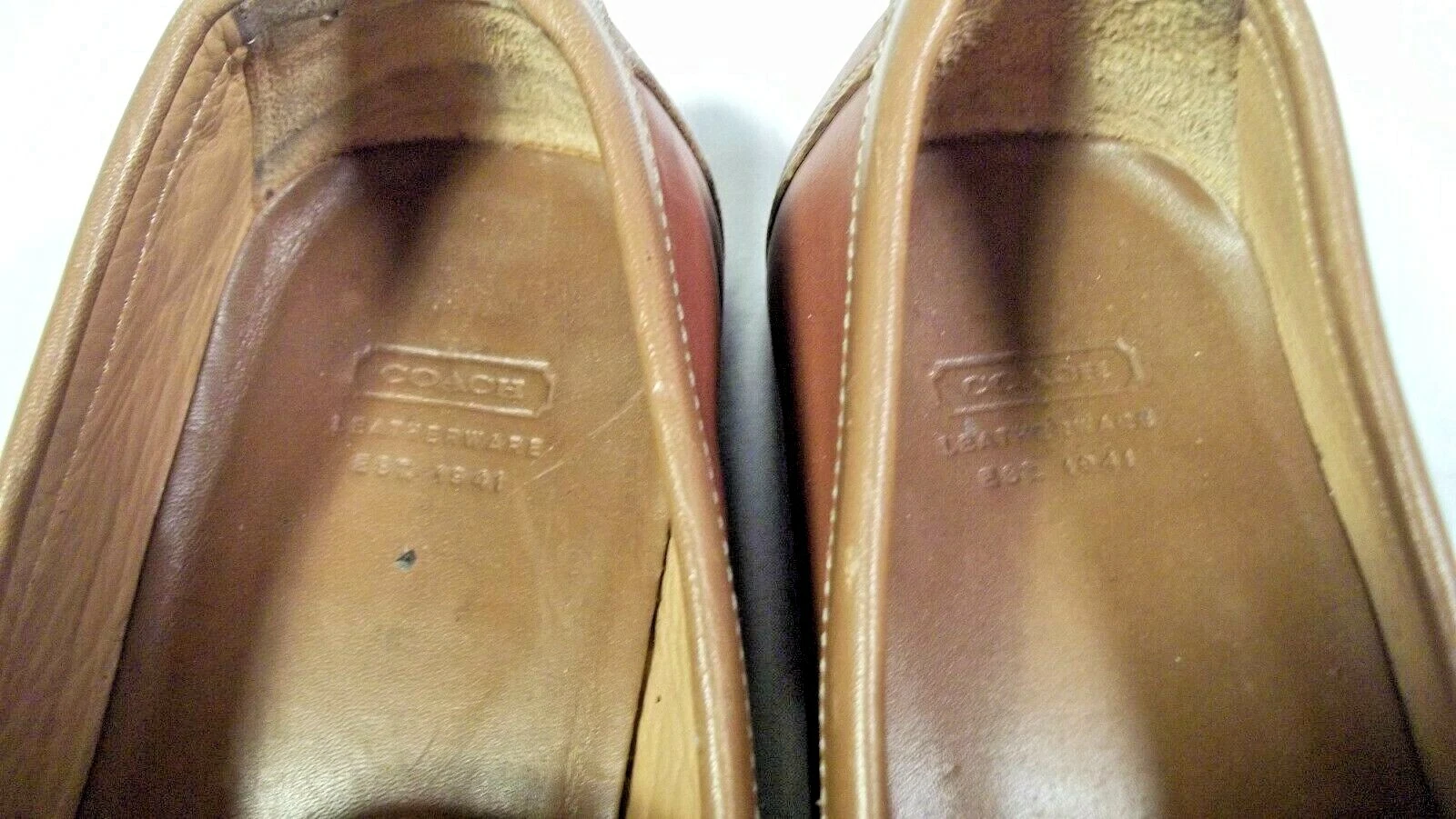 Mocassino italiano Coach Pierson in pelle punta di piedi 9 D abito casual naturale