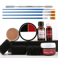 SFX Makeup Kit for Halloween Makeup Adults Kids Party Black Red White Face Paint