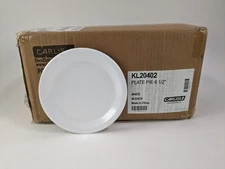 Carlisle KL20402 Kingline White Melamine 6 1/2" Pie Plate / Dessert - Case of 48