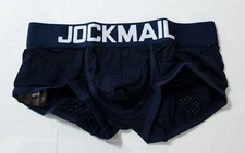 Jockmail Men's Sweat Resistant Breathable Mesh Gym Brief DH3 Navy Medium NWT