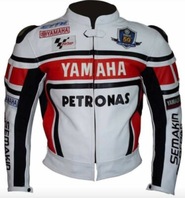 YAMAHA PETRONAS Courses Veste en Cuir de Motard Hommes Veste en