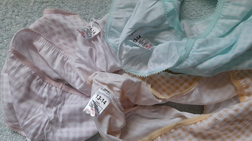 3 calzoncillos bragas con estampado de guinga verde melocotón rosa para niñas 12-13 años damas 10 - Imagen 5 de 12