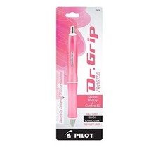 Pilot Dr. Grip Frosted Ball Point Pen Med. 1.0mm Pink Barrel Office School Home