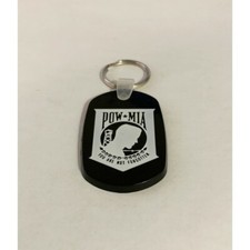 pow mia military logo rubber key chain ring usa made