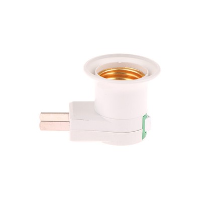 1Pc E27 LED Light Socket White Lamp Holder To US Plug Holder Adapter Convert _r1