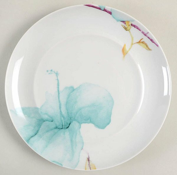 Mikasa Dinnerware Aliza 8 3/4in Salad Plate Teal White Orchi