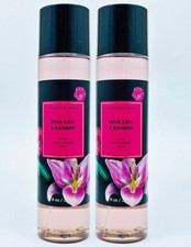 2 Bath  Body Works PINK LILY BAMBOO Fine Fragrance Mist Body Spray 8 oz