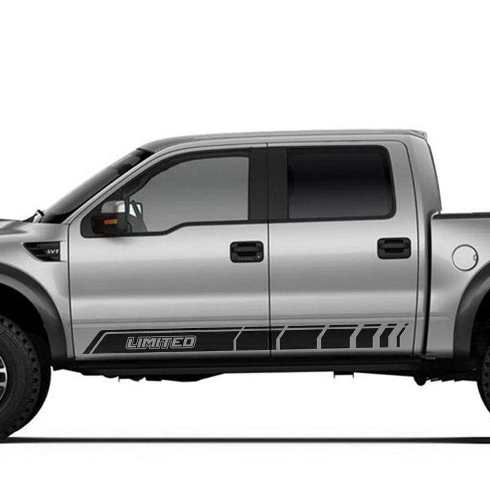 Calcomanías adhesivas de vinilo a rayas laterales de puerta con gráficos para Ford F150 Racing Rally F-150 Foto 4 de 4