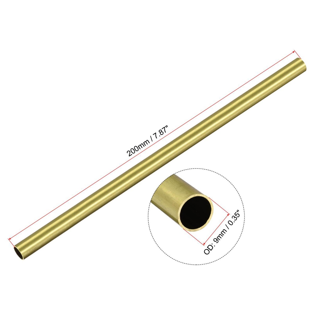 2 Stück Messingrohr 300 Mm – 9,5 Mm Außendurchmesser, 0,5 Mm Wandstärke, Nahtlos Für DIY, Modellbau & Bastelprojekte