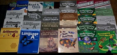 Lot of Abeka 4th Grade Books Teacher Arithmetic Language History Science FB548
