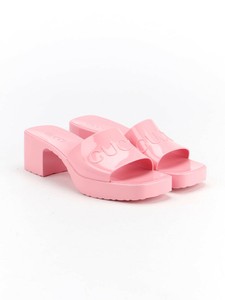 pink rubber gucci slides