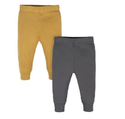 Gerber Baby Boy 2-Pack Charcoal/Gold Jogger Pants Size 0-3M