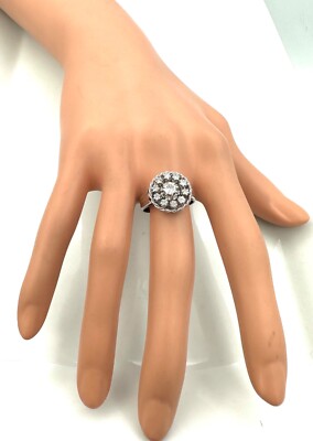 Bague Or 18 Carats Marguerite - Diamants 0,73 Carat, Taille 56, Platine Et Diamants