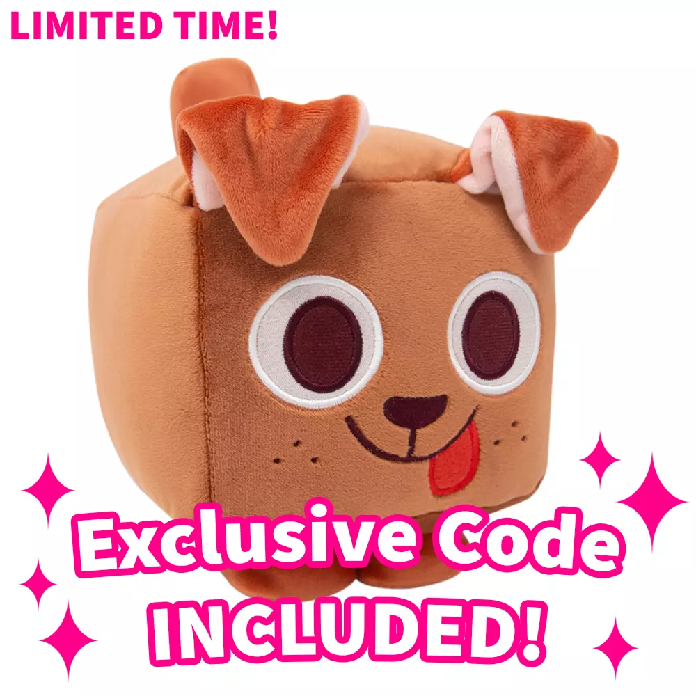 Big Games Pet Simulator X Dog Plush w Redeemable Code included