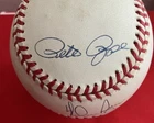 PETE ROSE HANK AARON NOLAN RYAN SIGNED OML BASEBALL PSA 001800