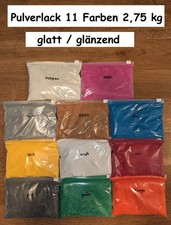 Pulverlack 2,75 kg Beschichtungspulver SET 11 Farben glatt glänzend