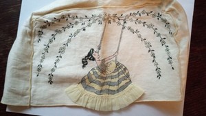 Mid Century Appliance Cover With Lady On Swing #674