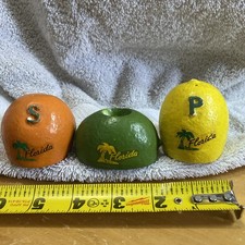 Vtg FLORIDA Souvenir CITRUS Set Salt Pepper Shaker Toothpick Holder Lemon Lime