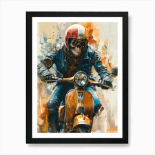 Vespa Kunstdruck gerahmt Wandbild Poster Leinwanddruck Bild