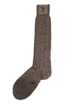 Vintage 90 s Calvin Klein CK Logo Cotton/Lycra Taupe Geometric OTC Socks