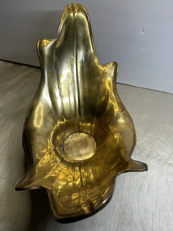 "De colección Salpicaduras de Latón Fundido a Mano David Marshall MCM/Brutalist 15.5L 8""W 8.5""H" Foto 4 de 4