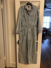NWT Universal Thread Women Long Sleeve Utility Baggy Jumpsuit Sz 10 Blue