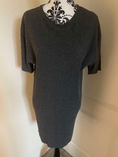 Zara Women’s Grey Rib Knit T Shirt Mini Dress Size Small S