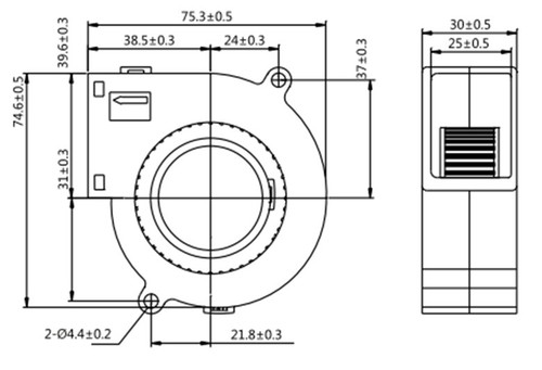YY7530H24B 24V 0.24A 7530 Turbowentylator Podwójna kulka Dmuchawa Otwornik 80MM - Zdjęcie 6 z 6