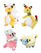 4 Set MEGA-Ampharos Evolutions Set Plush Doll ALL STAR COLLECTION JPN Flaaffy