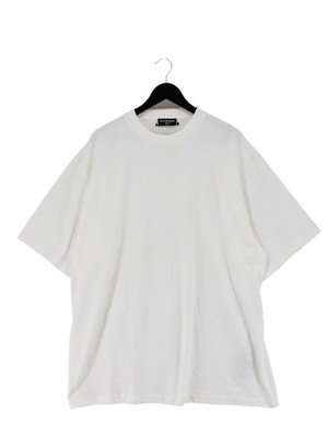 Balenciaga Herren T-Shirt L weiß Grafik 100% Baumwolle Basic