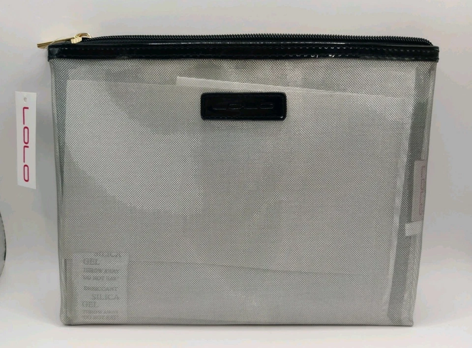 Bolso de Cosméticos LOLO Airplane Estuche de Viaje Nuevo con Etiquetas Malla Gris Foto 4 de 4