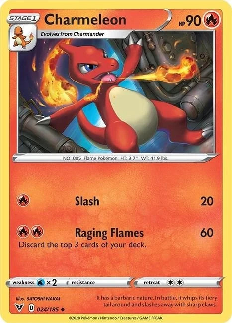 POKEMON VIVID VOLTAGE CHARMELEON 024/185 NM/MINT PACK FRESH