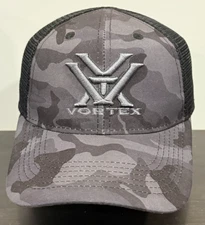 Vortex Optics Mesh Snapback Adjustable Cap Hat Black/Gray Camo