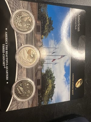 2019 US Mint America the Beautiful American MemorialPark Quarters 3-Coin Set PDS