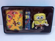 Buckle-Down Men's SpongeBob Bi-Fold Wallet Tin Gift Set with Keychain  Lanyard